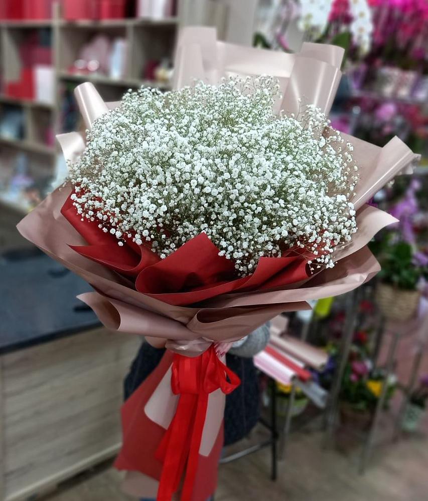Букет Белые хлопья в Кузьмино Букет цветов из: Гипсофила в Кузьмино