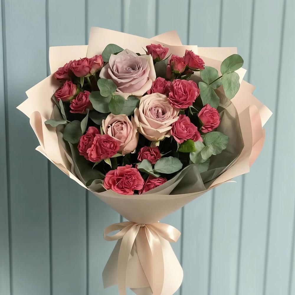 Букет цветов из: Гвоздики и Розы в Кузьмино