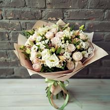 Букет цветов из:  Альстромерии, Розы и Хризантемы #REPLACE_PRED# Кузьмино