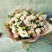 Букет цветов из:  Альстромерии, Розы и Хризантемы #REPLACE_PRED# Кузьмино