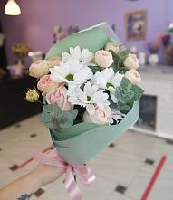 Букет цветов из:  Хризантемы и Розы #REPLACE_PRED# Кузьмино