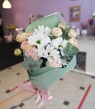 Букет милый в Кузьмино Букет цветов из: Хризантемы и Розы в Кузьмино