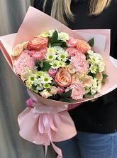 Букет цветов из:  Гвоздики, Розы и Хризантемы #REPLACE_PRED# Кузьмино