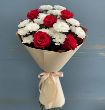 Букет цветов из:  Розы и Хризантемы в Кузьмино