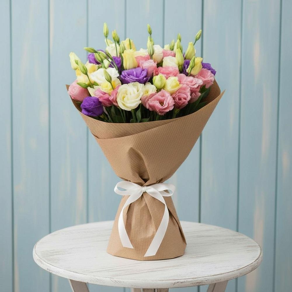 Букет цветов из: Лизиантусы в Кузьмино