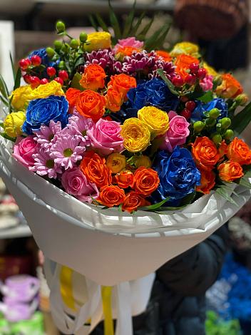 Букет цветов из: Розы и Хризантемы в Кузьмино