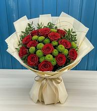 Букет цветов из:  Розы и Хризантемы #REPLACE_PRED# Кузьмино