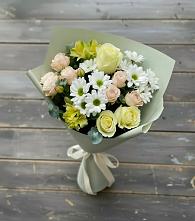 Букет цветов из:  Альстромерии, Розы и Хризантемы в Кузьмино