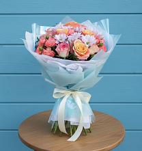 Букет цветов из:  Хризантемы и Розы в Кузьмино