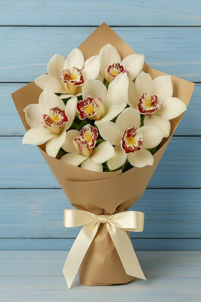 Букет цветов из: Орхидеи и Розы в Кузьмино