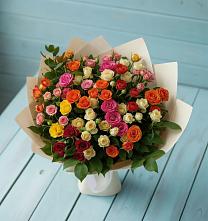 Букет Микс из разноцветных кустовых роз #REPLACE_PRED# Кузьмино